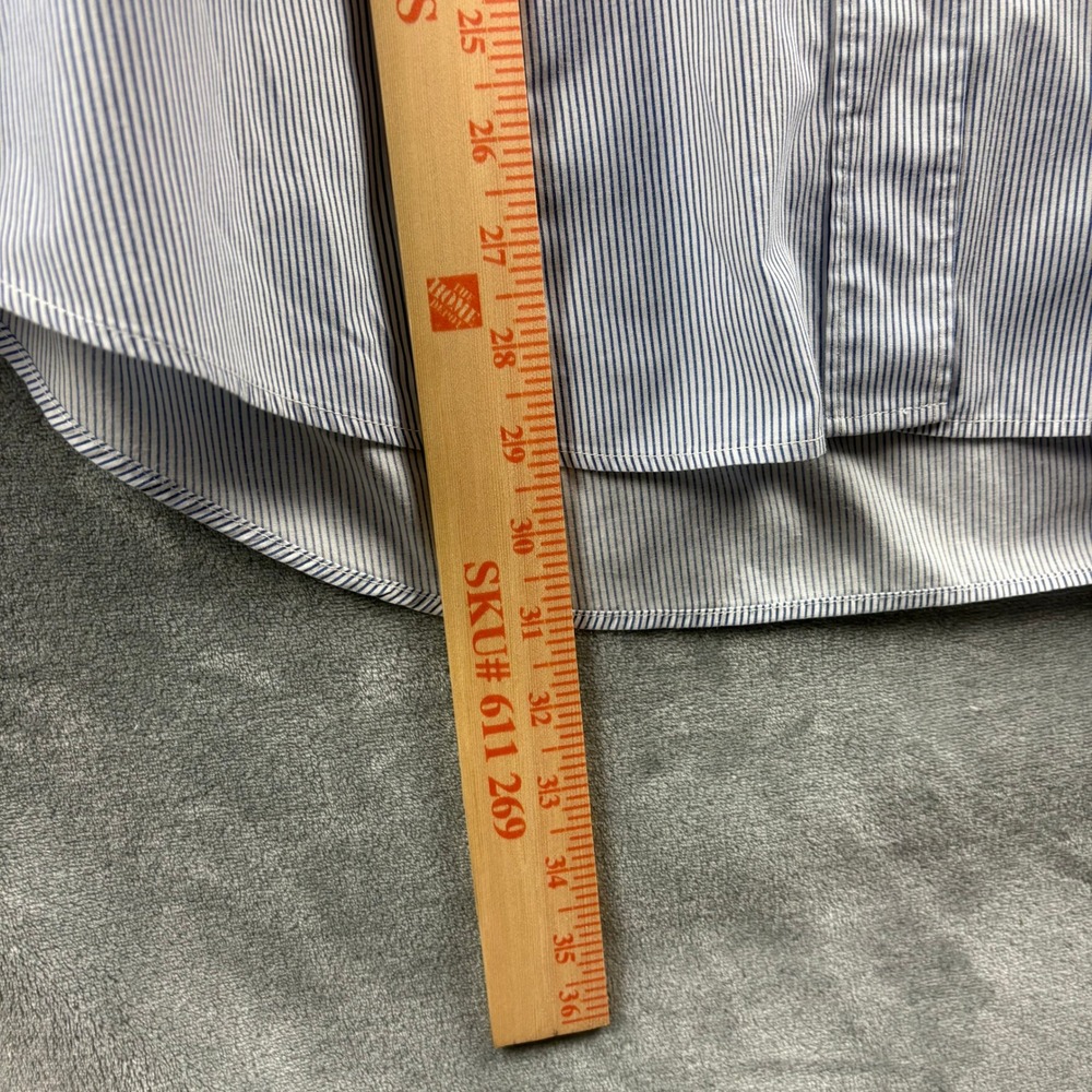 Nautical Lighthouse Embroidered Shirt XL Blue Stripe Coastal‎ Button Up Resort - Picture 11 of 13